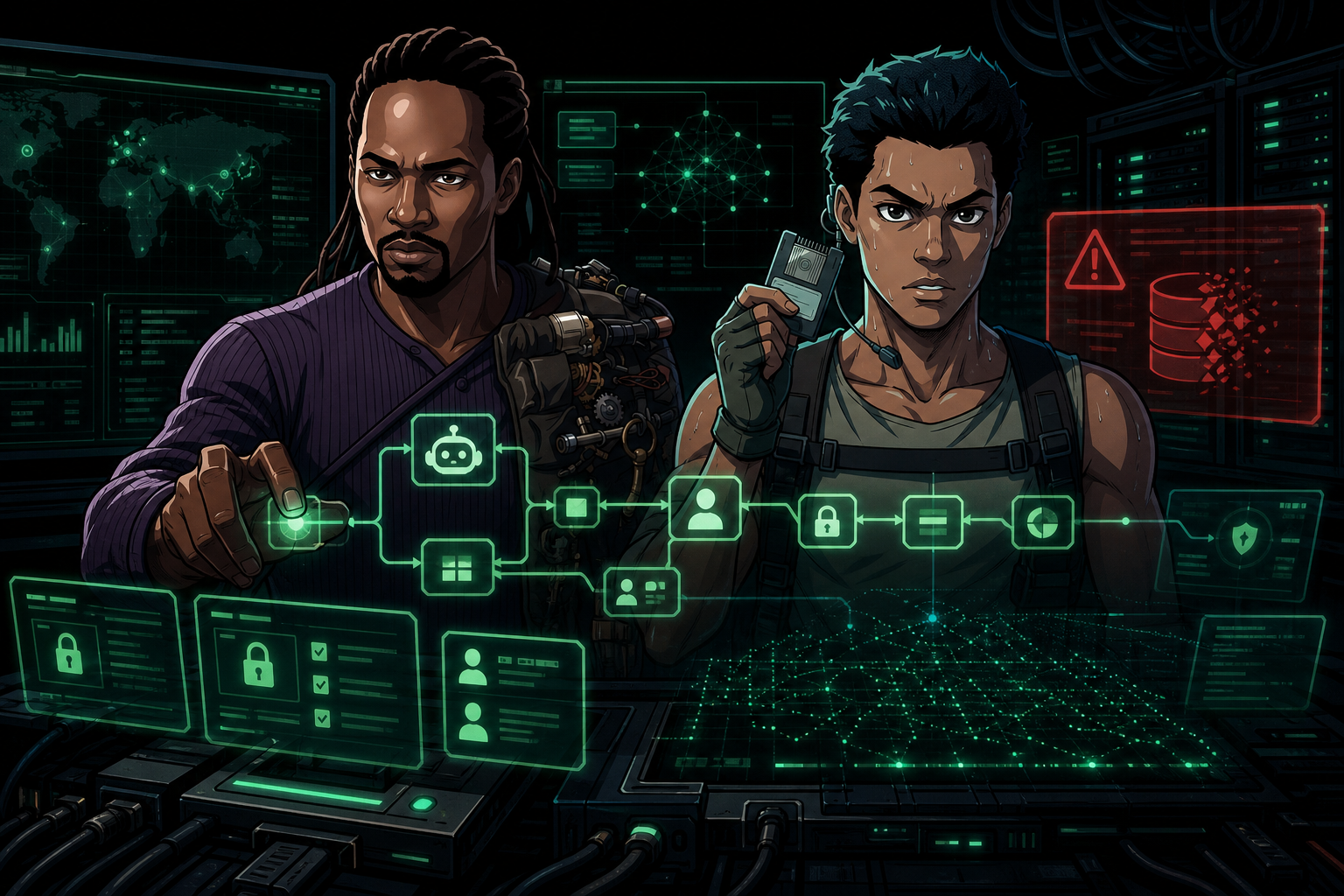 Tank and Link supervising AI infrastructure workflows